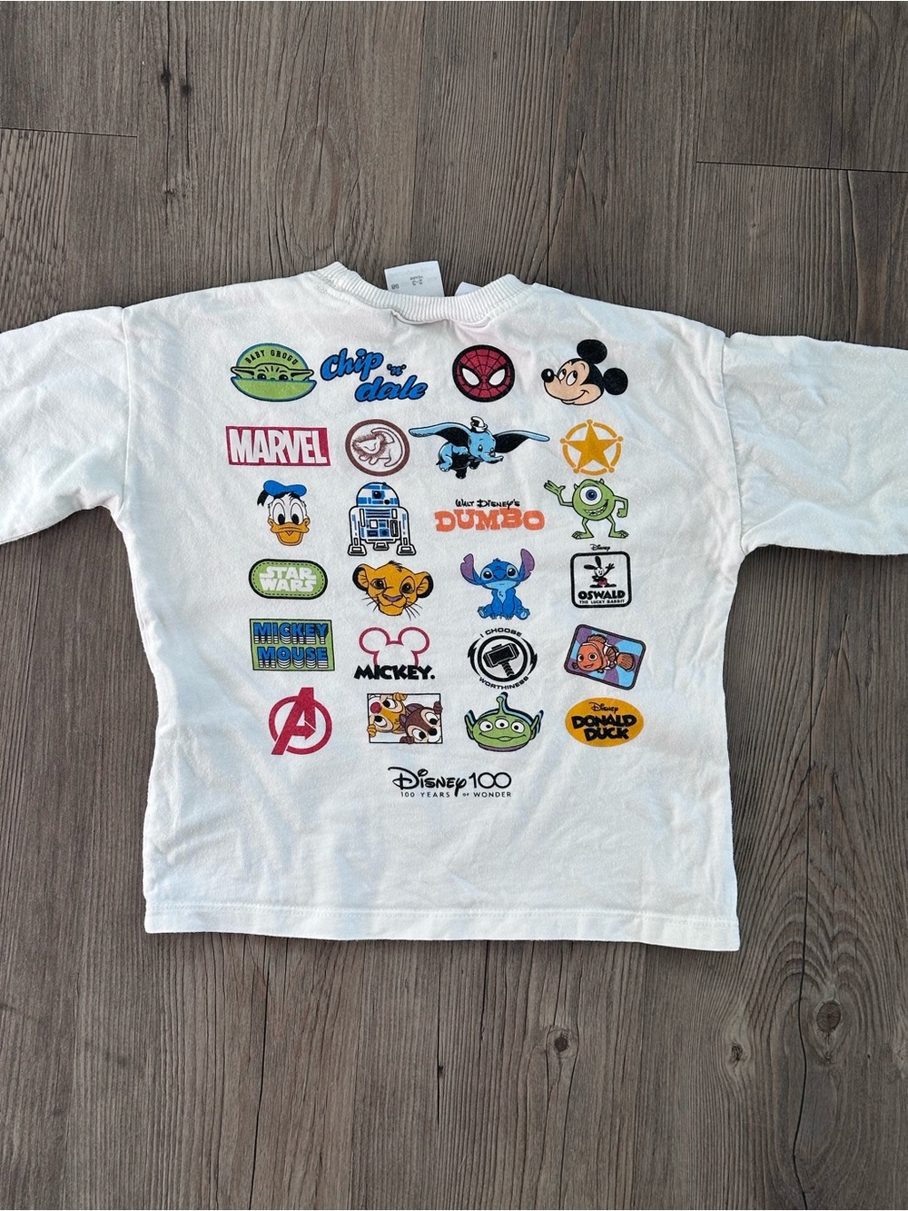 Vintage Disney White Long Sleeve Kids Graphic Classic Character Tee 98 / 2-3